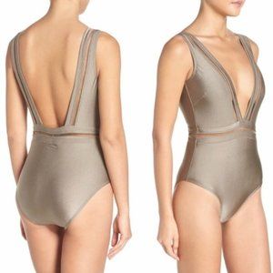 Ted Baker Khaki Green Pointelle Swimsuit Size 6